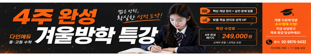 다인 현수막 — 4주 완성 겨울방학 특강
