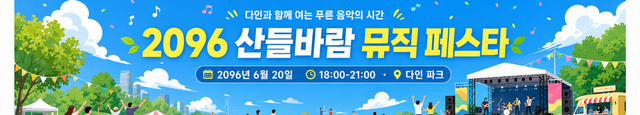 다인 산들바람 뮤직 페스타 현수막